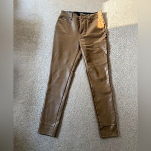 Bebe Tan/Camel Faux Leather Pants